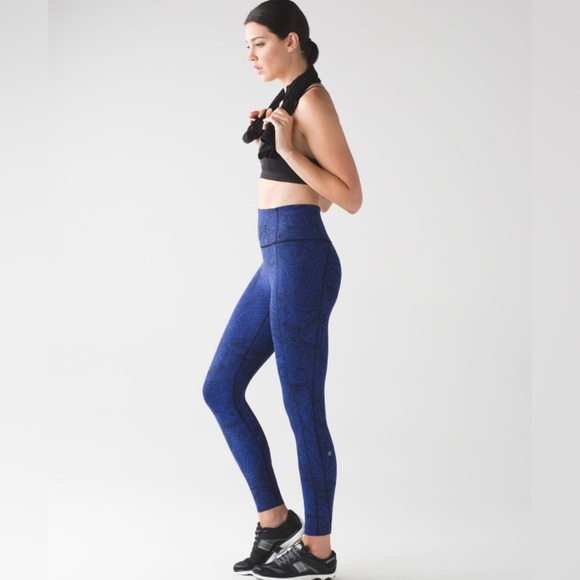 lululemon athletica Pants - Lululemon Like Nothing 7/8 Tight Nulux - Antique Paisley Sapphire Blue Black - 6